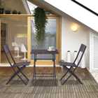 Outsunny 3 Piece Rattan Chair Set Brown