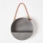 Homescapes Small Round Metal Hanging Wall Planter, 20 cm