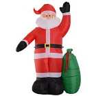 Bon Noel Inflatable 2.4m Santa Claus Xmas Dcor Airblown Yard LED with Gift Bag Lawn