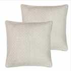 Paoletti Blenheim Polyester Filled Cushions Twin Pack Viscose Linen Ivory