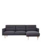 Larvik Chaise Longue Sofa Right Hand Anthracite Oak Effect Legs