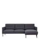 Larvik Chaise Longue Sofa Right Hand Anthracite Black Legs