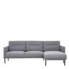 Larvik Chaise Longue Sofa Right Hand Grey Black Legs