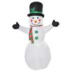 HOMCOM 6.5ft Inflatable Snowman LED Christmas Xmas Air Blown Holiday Decoration Outdoor Garden Decor