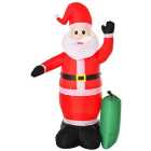 HOMCOM 7.5ft Inflatable Christmas Santa Claus with LED Air Blown Xmas Décor Holiday Outdoor Yard Decoration