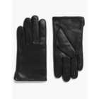 M&S Mens Leather Gloves with Thermowarmth, Small-Large, Black