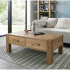 Cannes Light Oak Coffee Table With Drawers