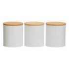 Interiors By PH Set Of Three White Canisters