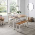 Coxmoor Dining Bench Ivory with Oak