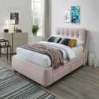 Pink Fabric Bed With 4 Side Drawers King