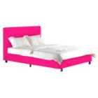 Fusion PU Faux Leather Single Bed Pink