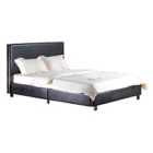 Fusion PU Faux Leather Double Bed Black