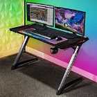 X Rokcer Lynx Ultimate Gaming Desk With Vibrant RGB LED Side Lighting