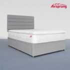 Airsprung Pocket 1500 Memory Pillowtop Mattress With 4 Drawer Silver Divan
