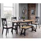 Hockley 6 Seater Rectangular Dining Table, Natural & Black