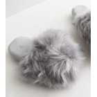 Loungeable Pale Grey Faux Fur Dome Slippers