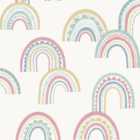 Holden Decor Boho Rainbow Pink Duck Egg Wallpaper