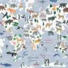Holden Decor Animal Maps Grey Wallpaper