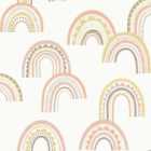 Holden Decor Boho Rainbow Blush Orange Wallpaper