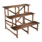 Outsunny 3 Tier Wooden Planter Stand
