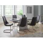 Como High Gloss Extendable Dining Table with 6 Dining Chairs