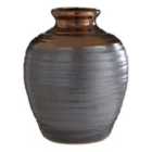 Premier Housewares Zamak Barrel Vase Metallic Ceramic - Large