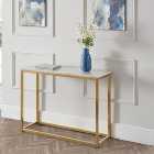 Scala Marble Effect Gold Console Table