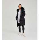 Urban Bliss Black Quilted Faux Fur Hooded Puffer Parka Jacket