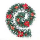Livingandhome Christmas Stairs Garland With 50 Warm Lights - Red