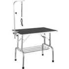 Tectake Dog Grooming Table with Arm and Basket