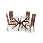 Chelsea Round Glass Top Dining Table with 4 Cayman Chairs