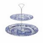 Spode Blue Italian 2-tier Cake Stand 27Cm And 20Cm Boxed Set
