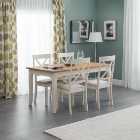 Davenport Rectangular Dining Table with 4 Chairs, Off White