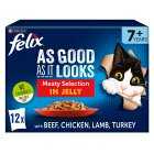 FELIX As Good As it Looks Senior 7+ Meat in Jelly Wet Cat Food, 12x100g