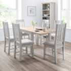 Richmond Square Flip Top Table with 6 Dining Chairs, Grey