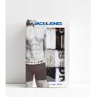 Jack & Jones 3 Pack Grey White and Black Boxers