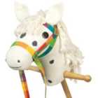 Wooden Hobby Horse With A Soft Cotton Head - Dark Brown Dots