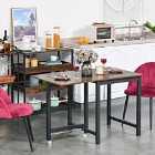 HOMCOM Industrial Style Drop Leaf Foldable Kitchen Dining Table