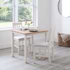 Coxmoor Set of 2 Dining Chairs, Ivory Faux Linen