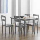 Kobe Rectangular Small Dining Table with 4 Chairs, Grey