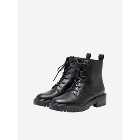 ONLY Black Leather-Look Chunky Lace Up Boots