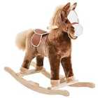 Jouet Kids Plush Rocking Horse with 40cm Seat Height - Brown
