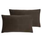 Evans Lichfield Sunningdale Twin Pack Polyester Filled Cushions Truffle 30 x 50cm