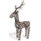 Brown Wicker Deer LED Christmas Reindeer Decoration 72 Warm White Lights 104cm