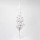 Jazooli Slim Artificial Christmas Tree, 6ft. with 400 Natural Style PVC Tip Branches, Easy Build & Strong Metal Stand, White
