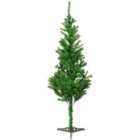 Jazooli Slim Artificial Christmas Tree, 6ft. with 400 Natural Style PVC Tip Branches, Easy Build & Strong Metal Stand, Green