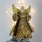 The Christmas Workshop 81840 Angel Tree Topper With Copper & Gold Dress