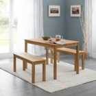 Coxmoor Rectangular Dining Table with 2 Dining Benches