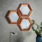 Set of 3 Walford Hexagon Wall Mirrors
