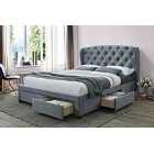 Birlea King Hope Fabric Bed Grey Velvet